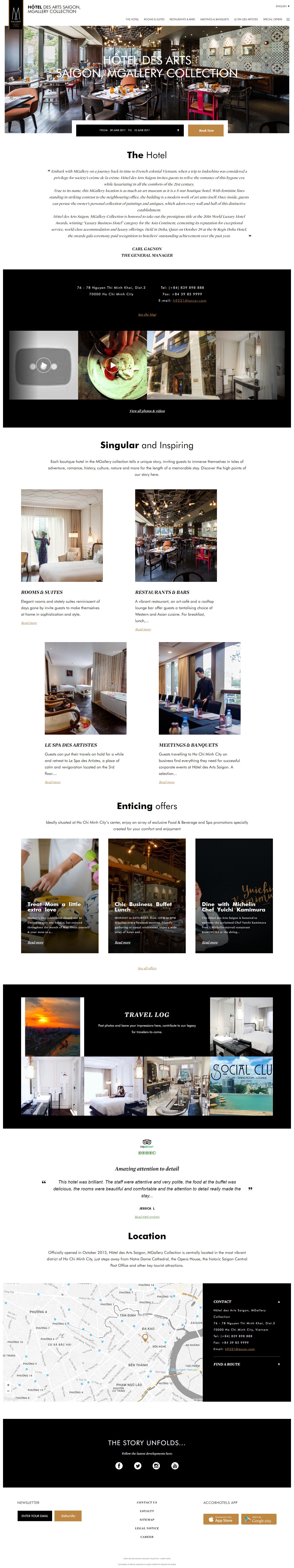 Thiết kế website Hotel Des Arts Saigon Mgallery Collection